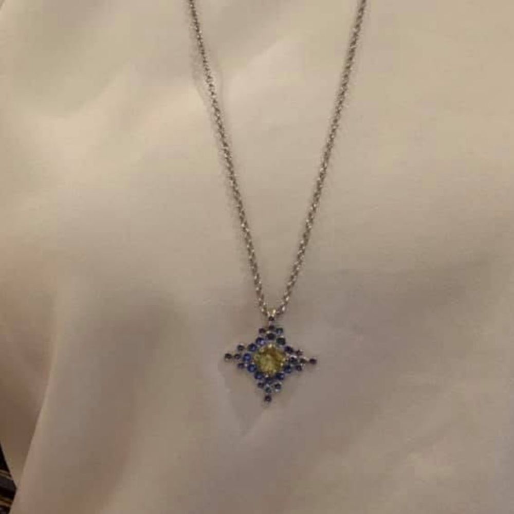 Sara Blaine/eSBe Sapphire/Citrine Necklace - NWT